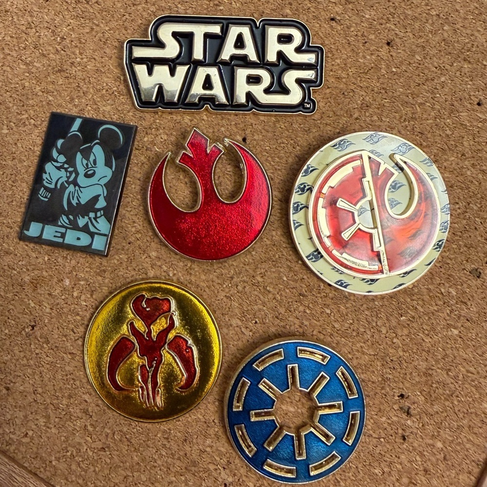 Authentic Disney Star Wars Pin Set of Six